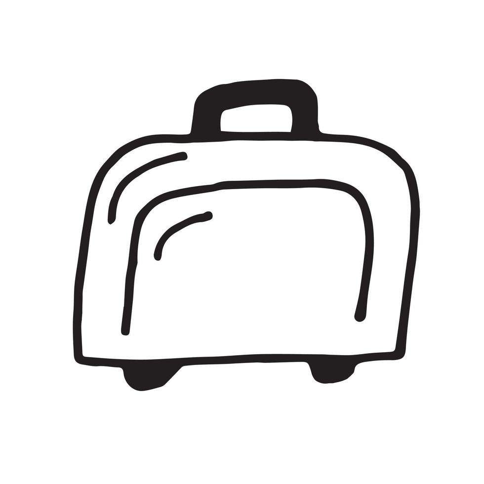 suitcase in doodle style vector