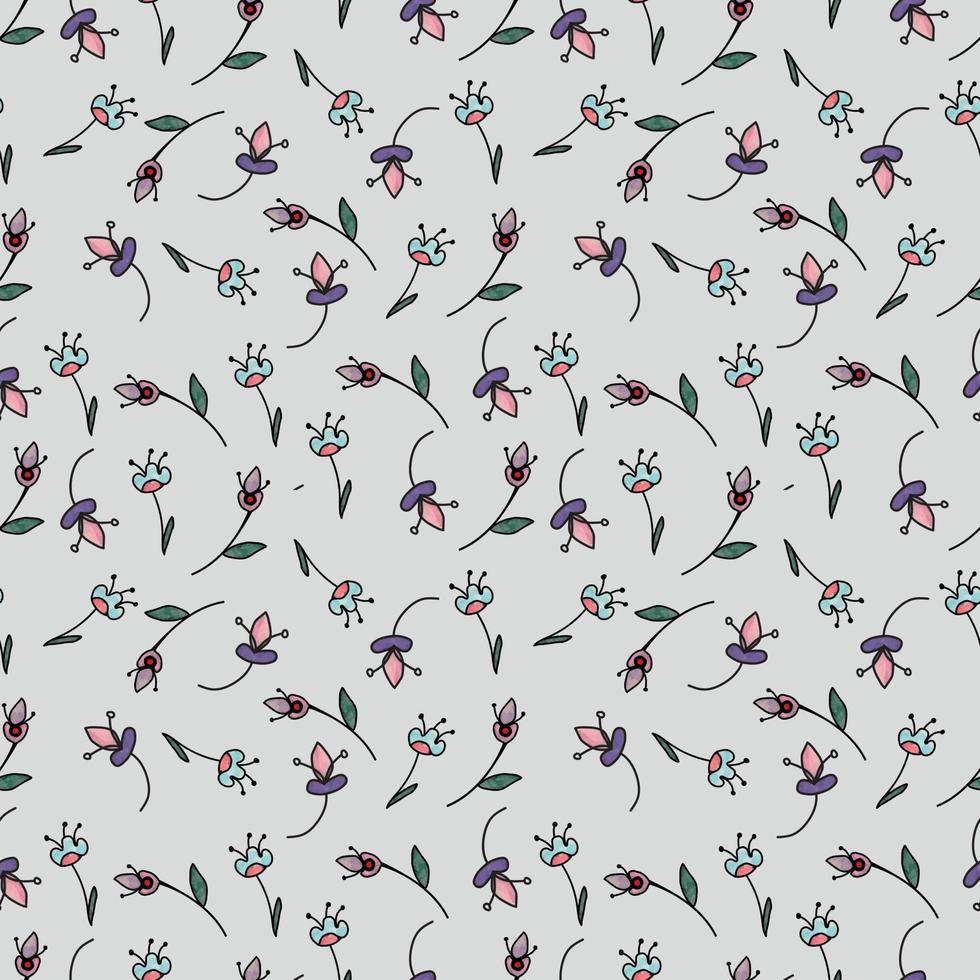 seamless pattern flowers watercolor vector