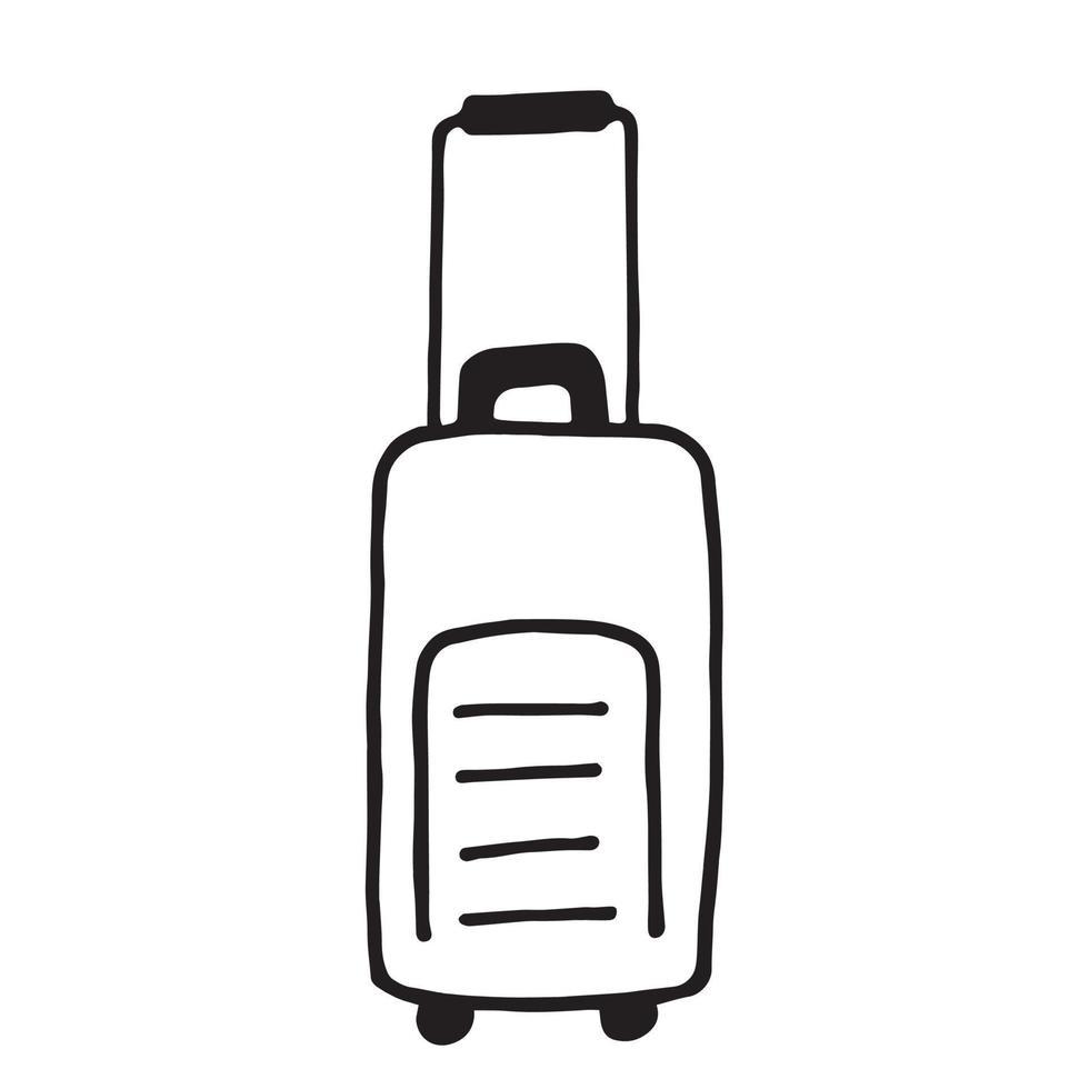 suitcase in doodle style vector