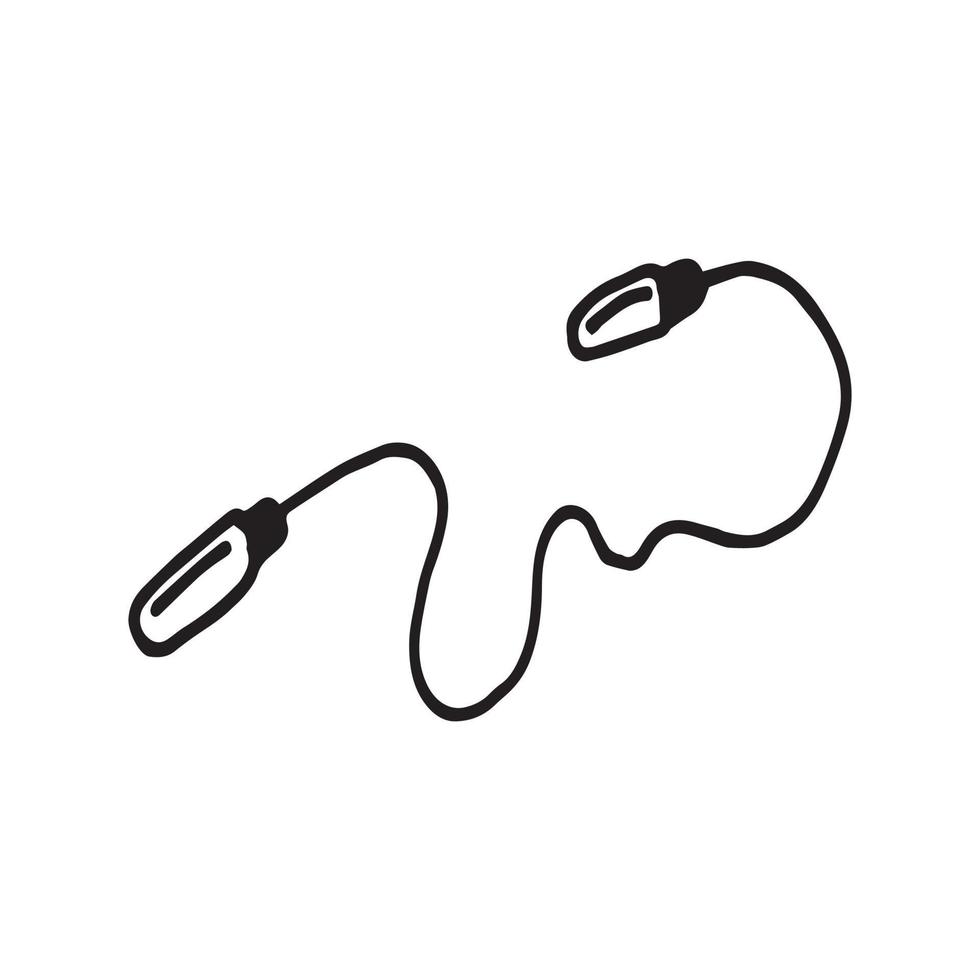 jumping rope in doodle style vector