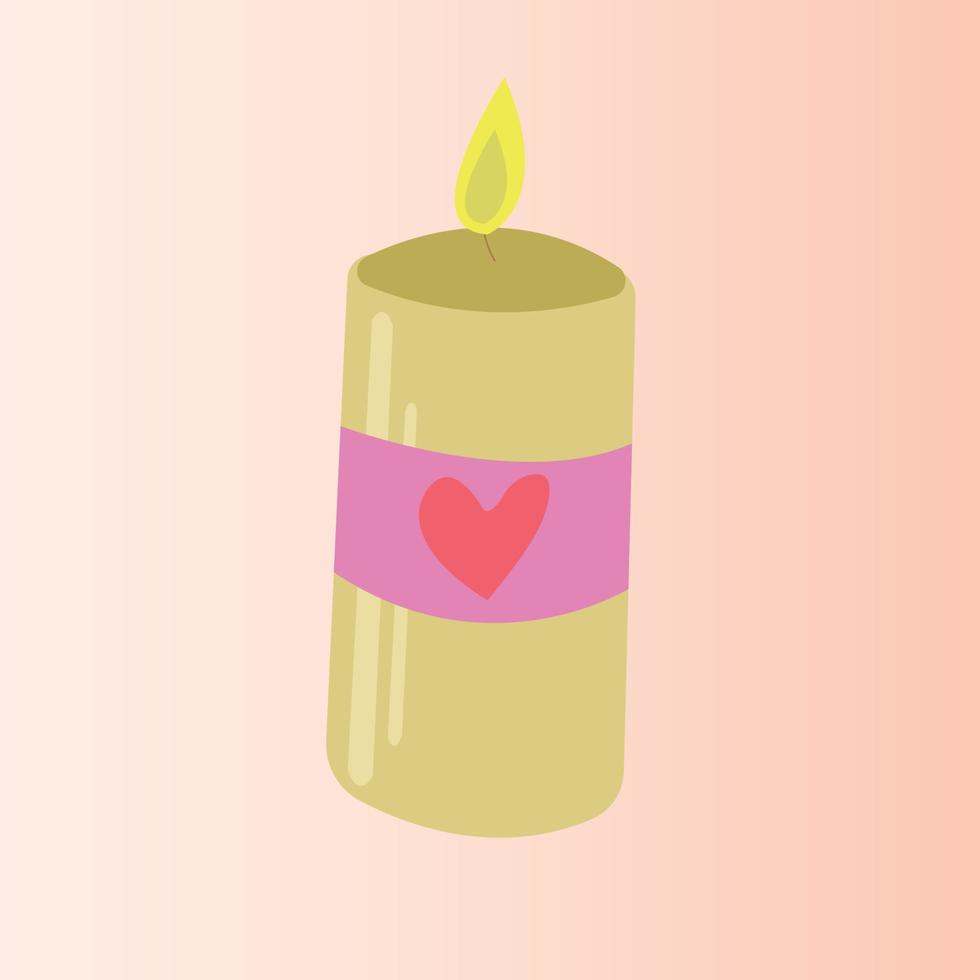 vector image of candle in doodle style