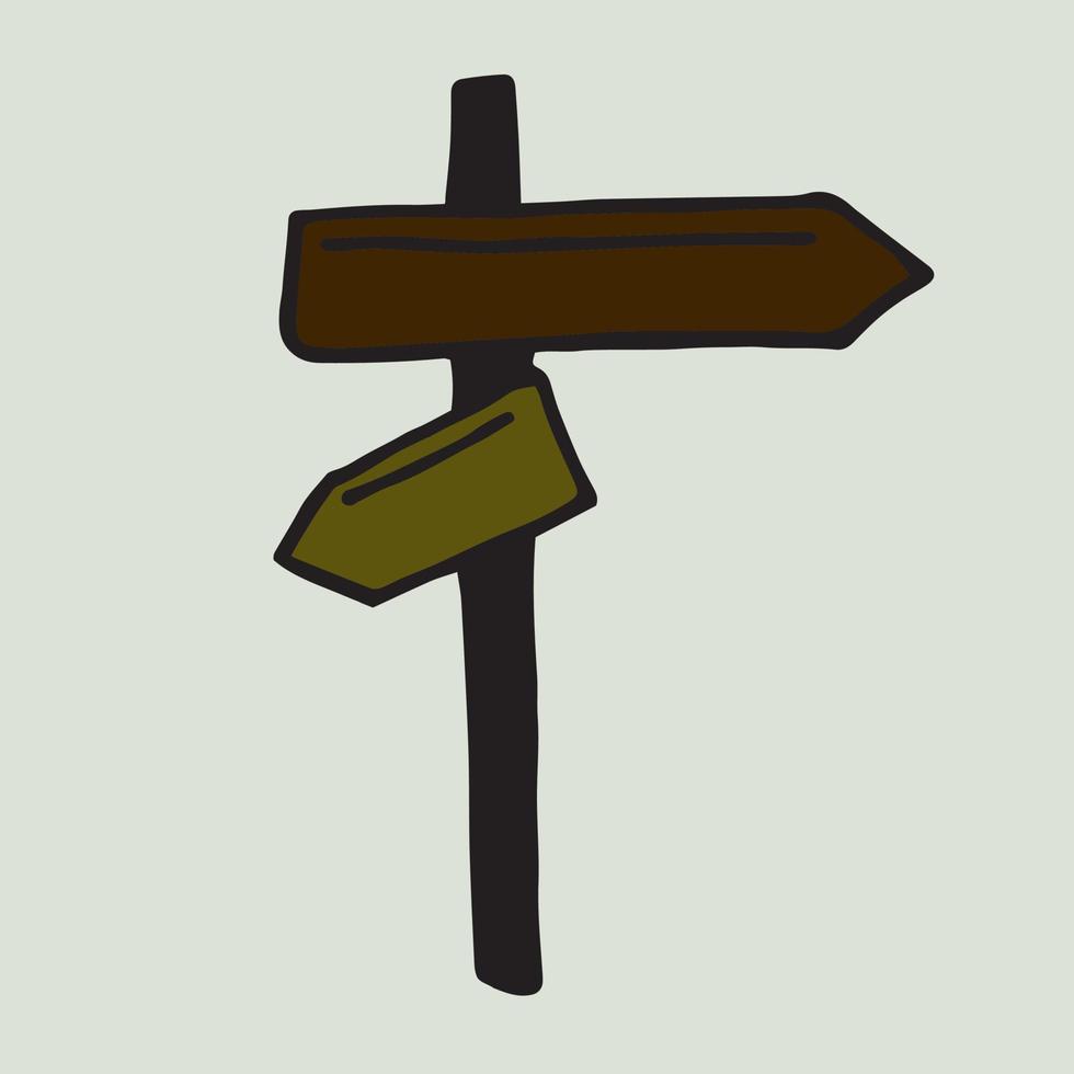 road sign in doodle style vector