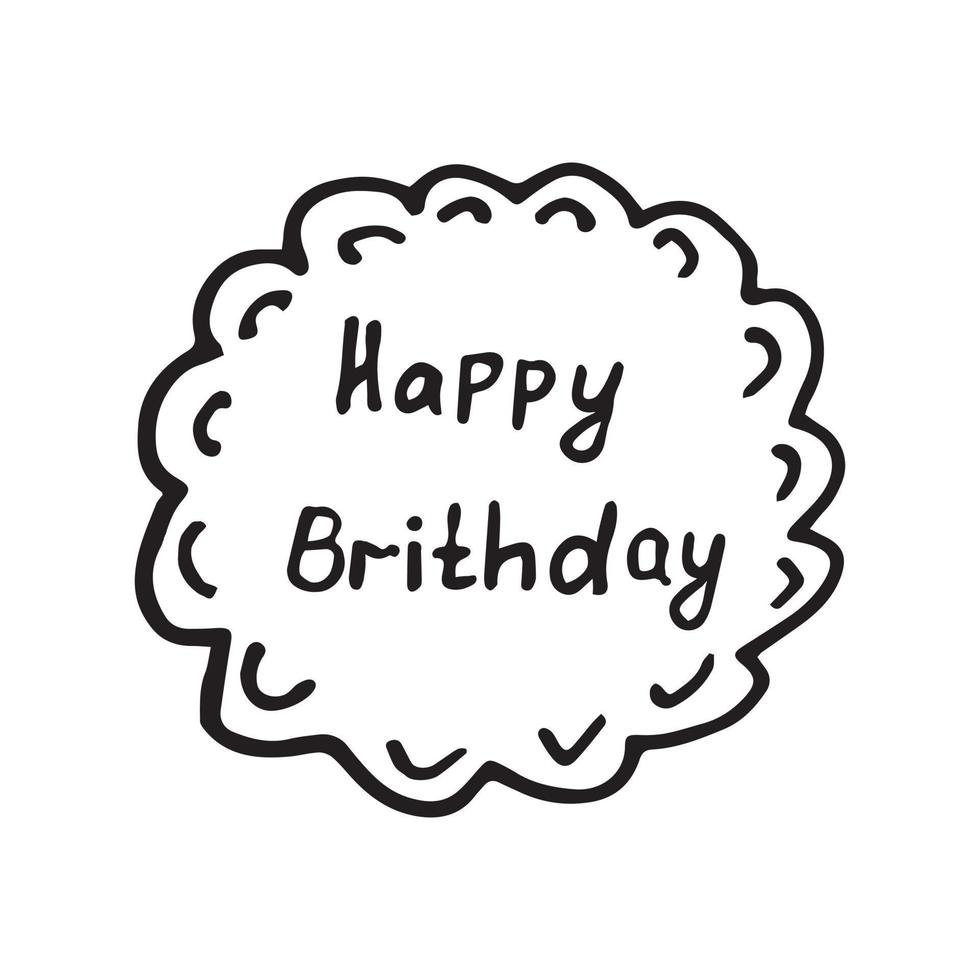 happy birthday text  doodle vector