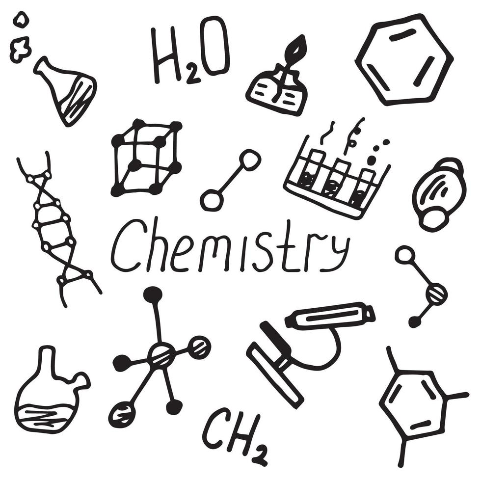 set on the theme of chemistry vector