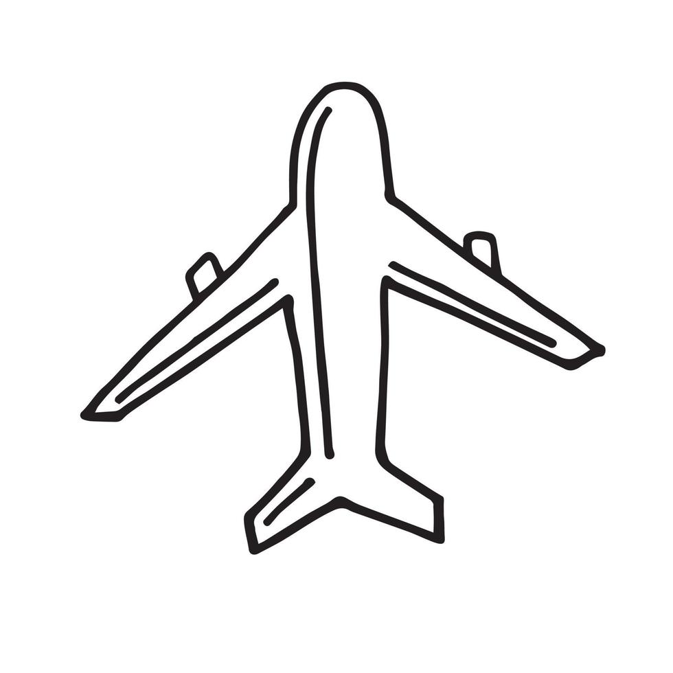 airplane in the style of doodle vector