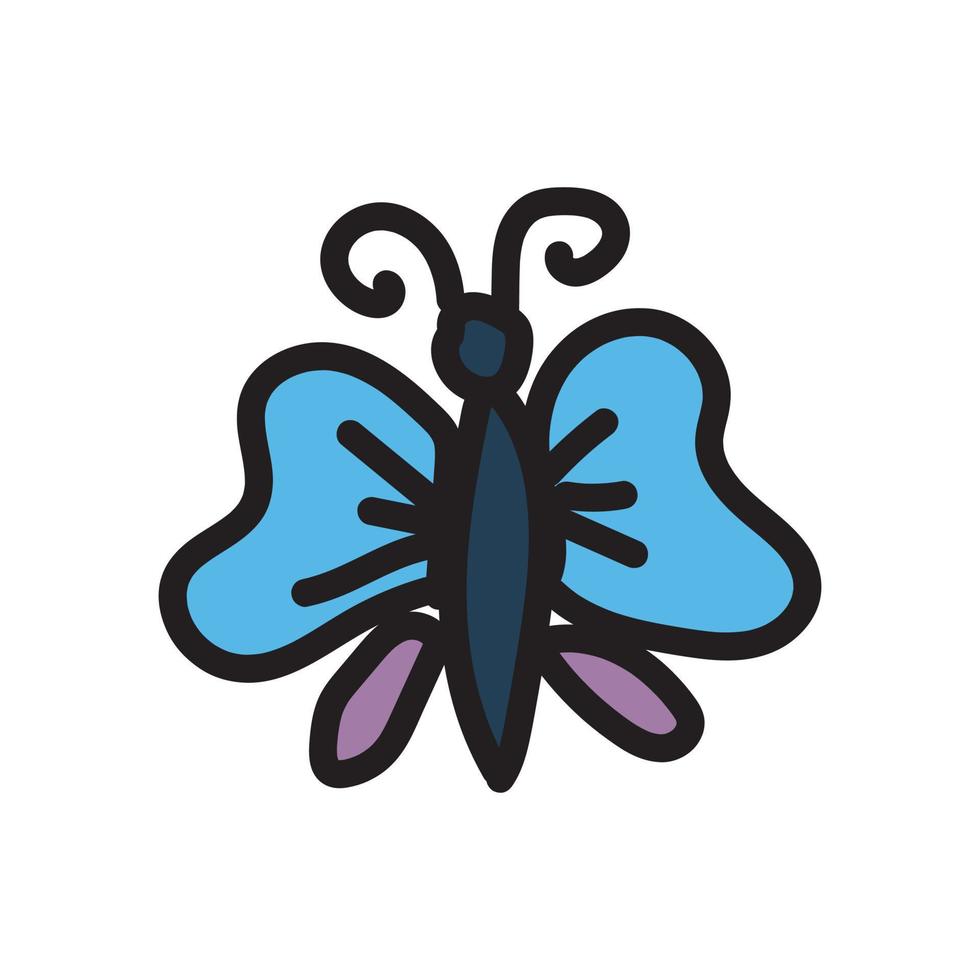 butterfly in doodle style vector