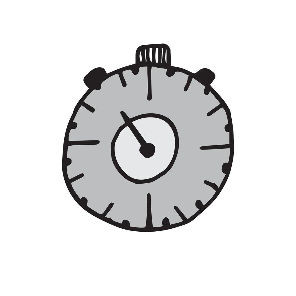 Vector illustration of stopwatch in doodle style