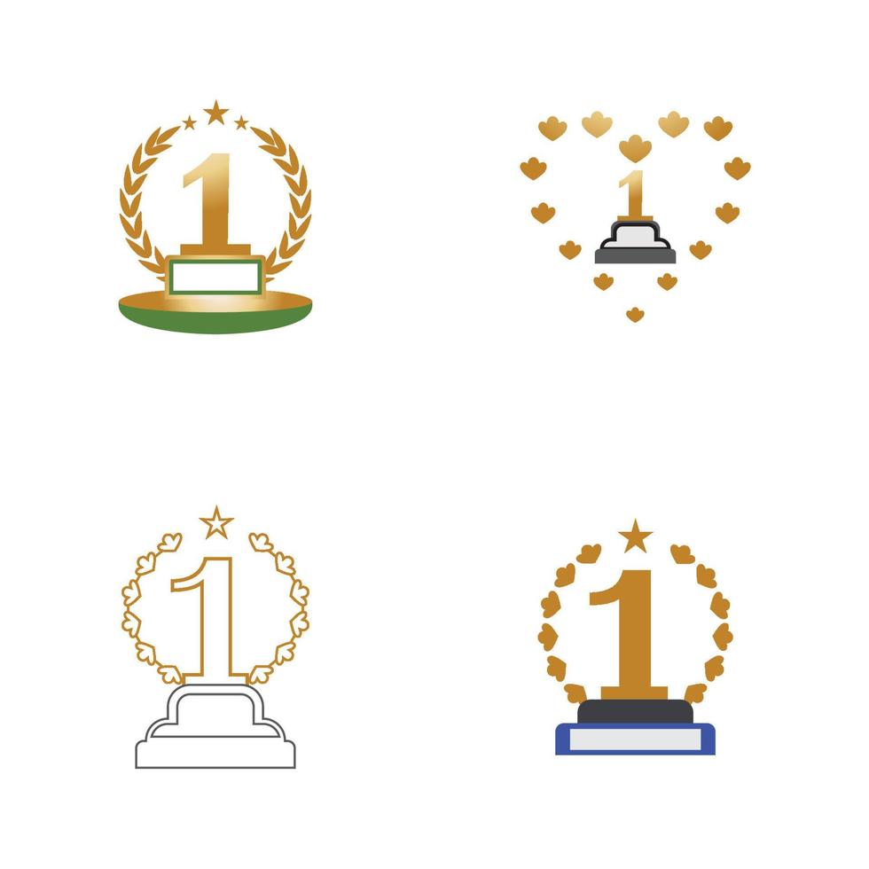 First place trophy cup vector icon illustration