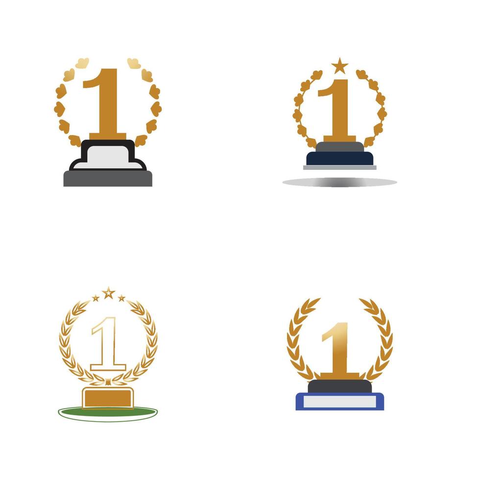 First place trophy cup vector icon illustration
