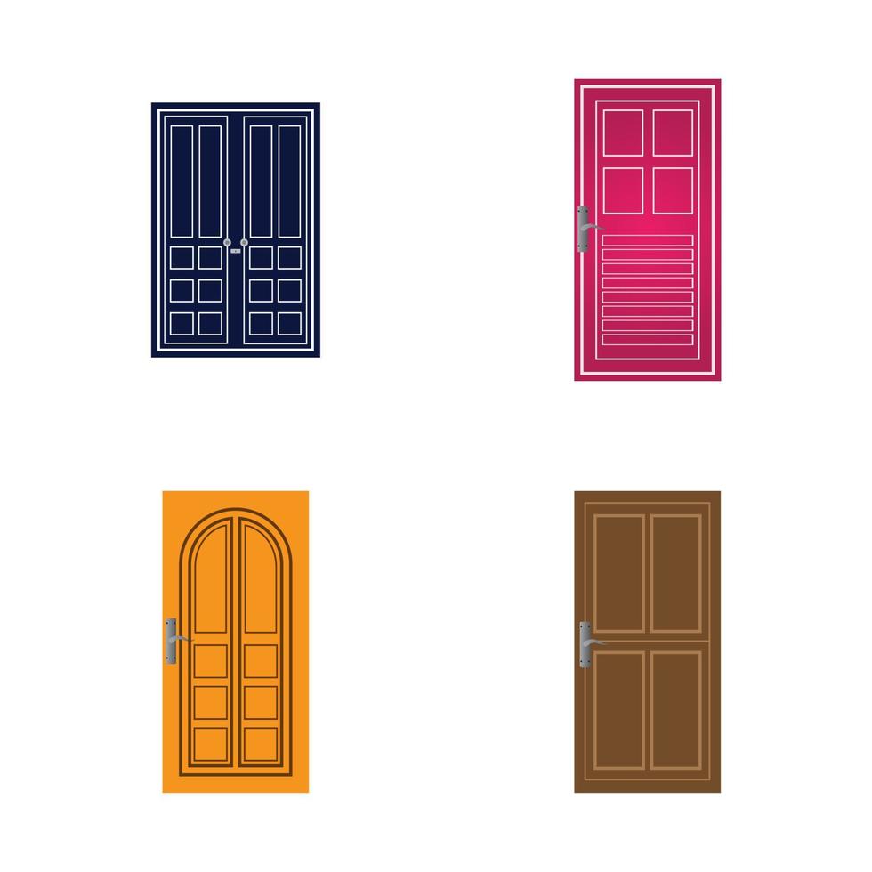 Modern doors front entrance doors house vector