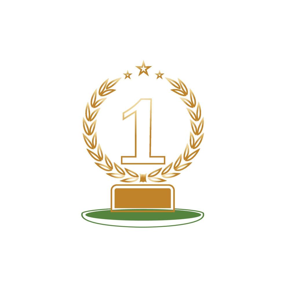 First place trophy cup vector icon illustration