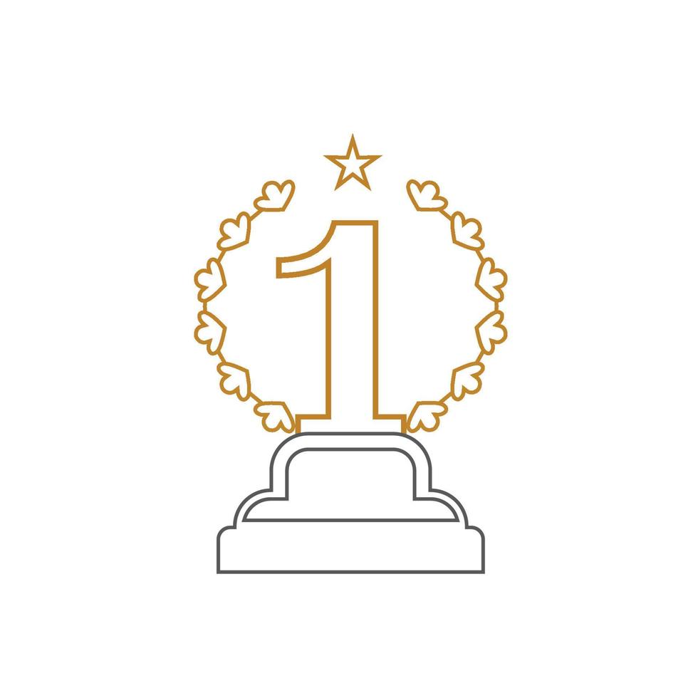 First place trophy cup vector icon illustration
