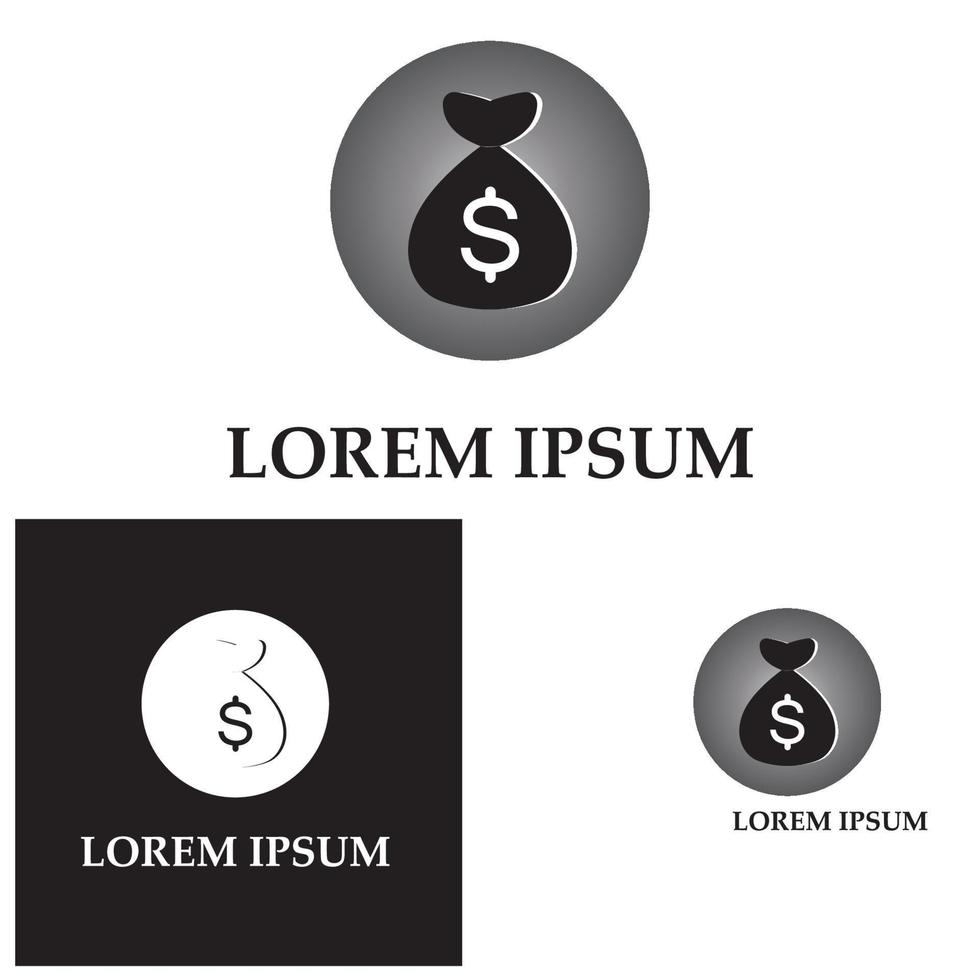 money bag with dollar symbol vector logo icon