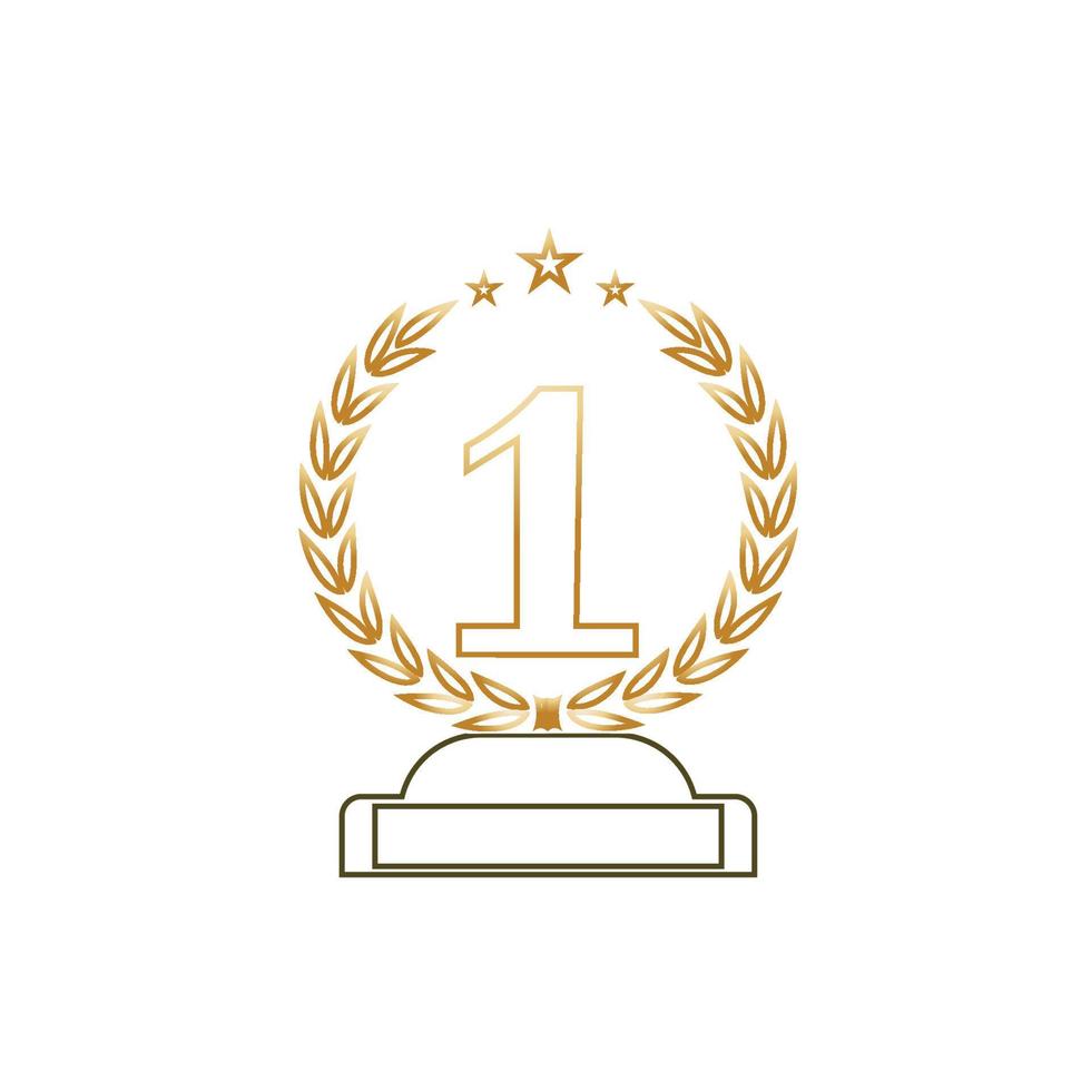 First place trophy cup vector icon illustration