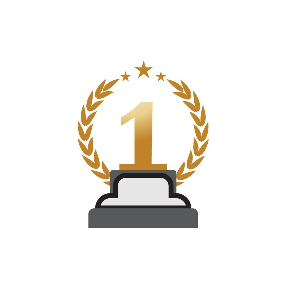 First place trophy cup vector icon illustration