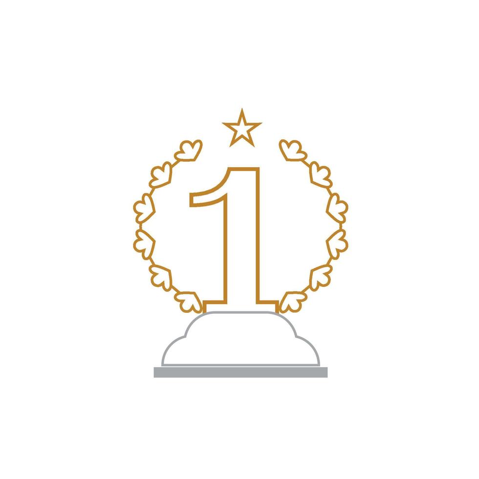 First place trophy cup vector icon illustration