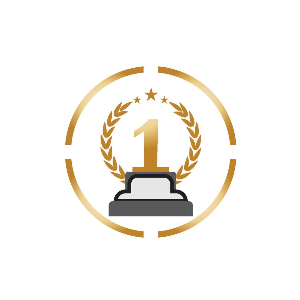 First place trophy cup vector icon illustration