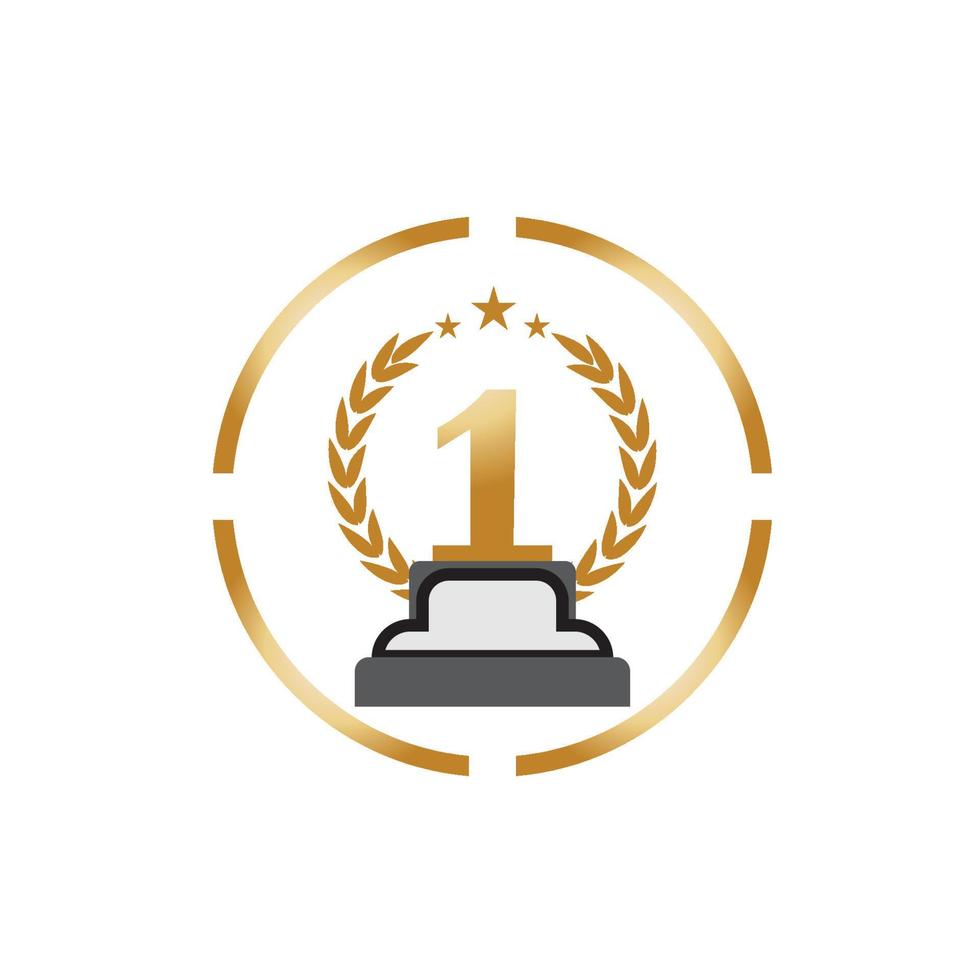 First place trophy cup vector icon illustration