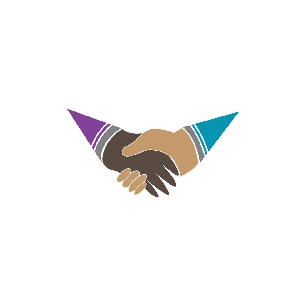Hand shake icon vector background