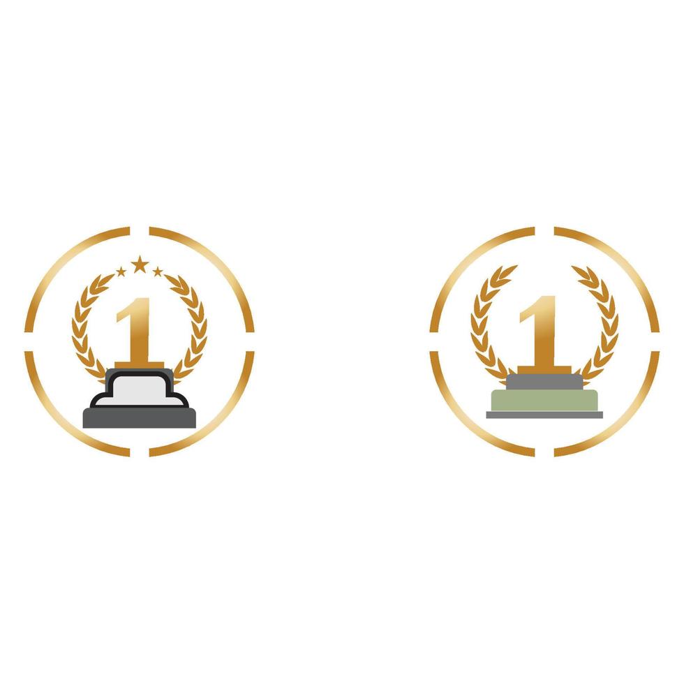 First place trophy cup vector icon illustration