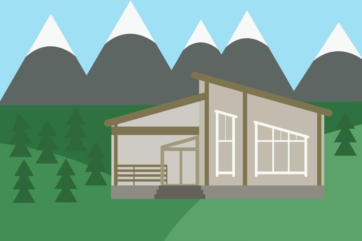 casa en las montañas ilustración vectorial vector