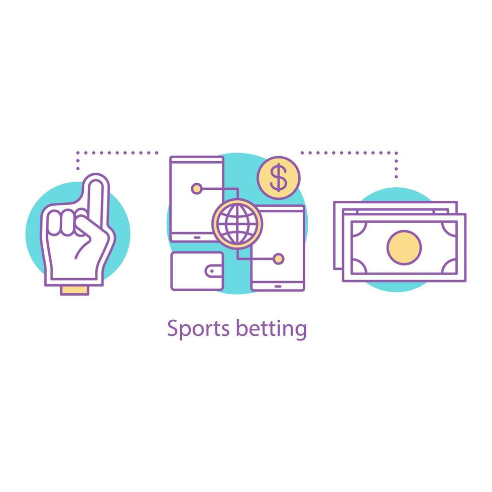 Sports betting concept icon. American football gambling. Idea thin line illustration. Sport event ticket buying. Vector isolated outline drawing