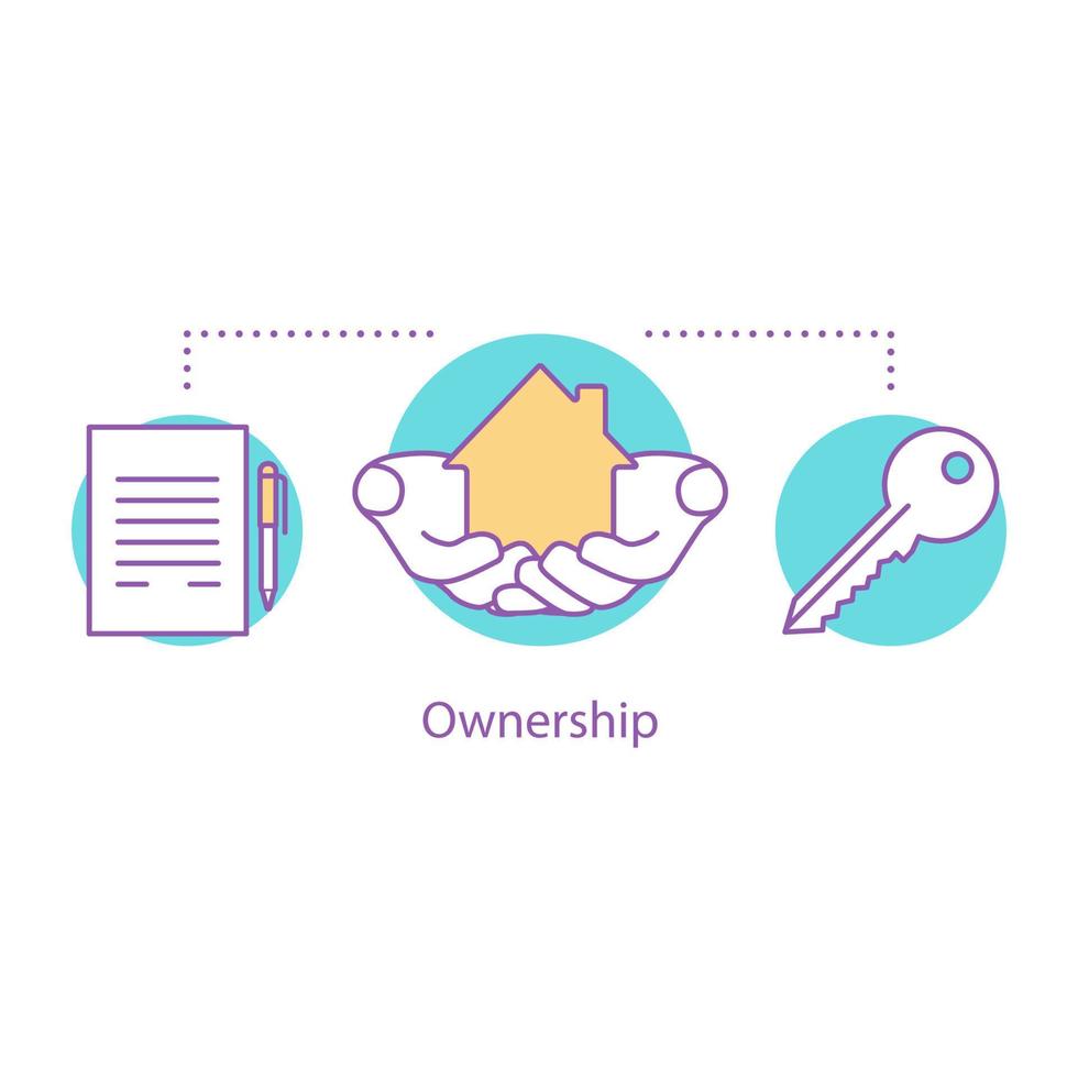 Ownership concept icon. Real estate idea thin line illustration. Private property insurance. Vector isolated outline drawing
