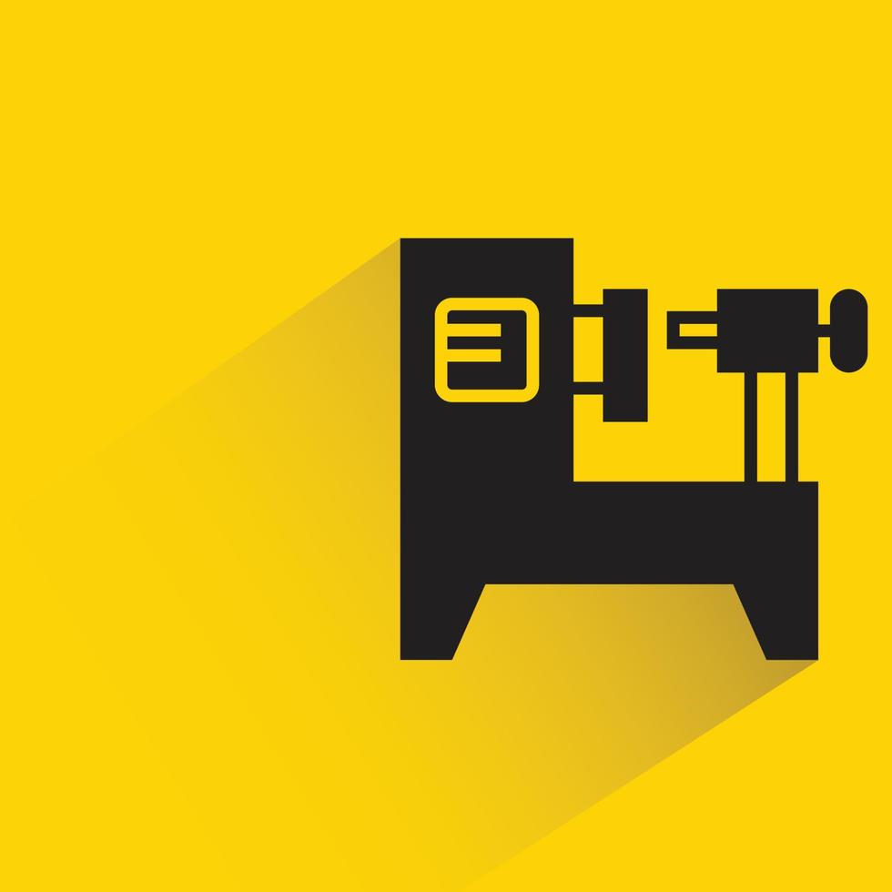 robotic machine icon yellow background vector illustration