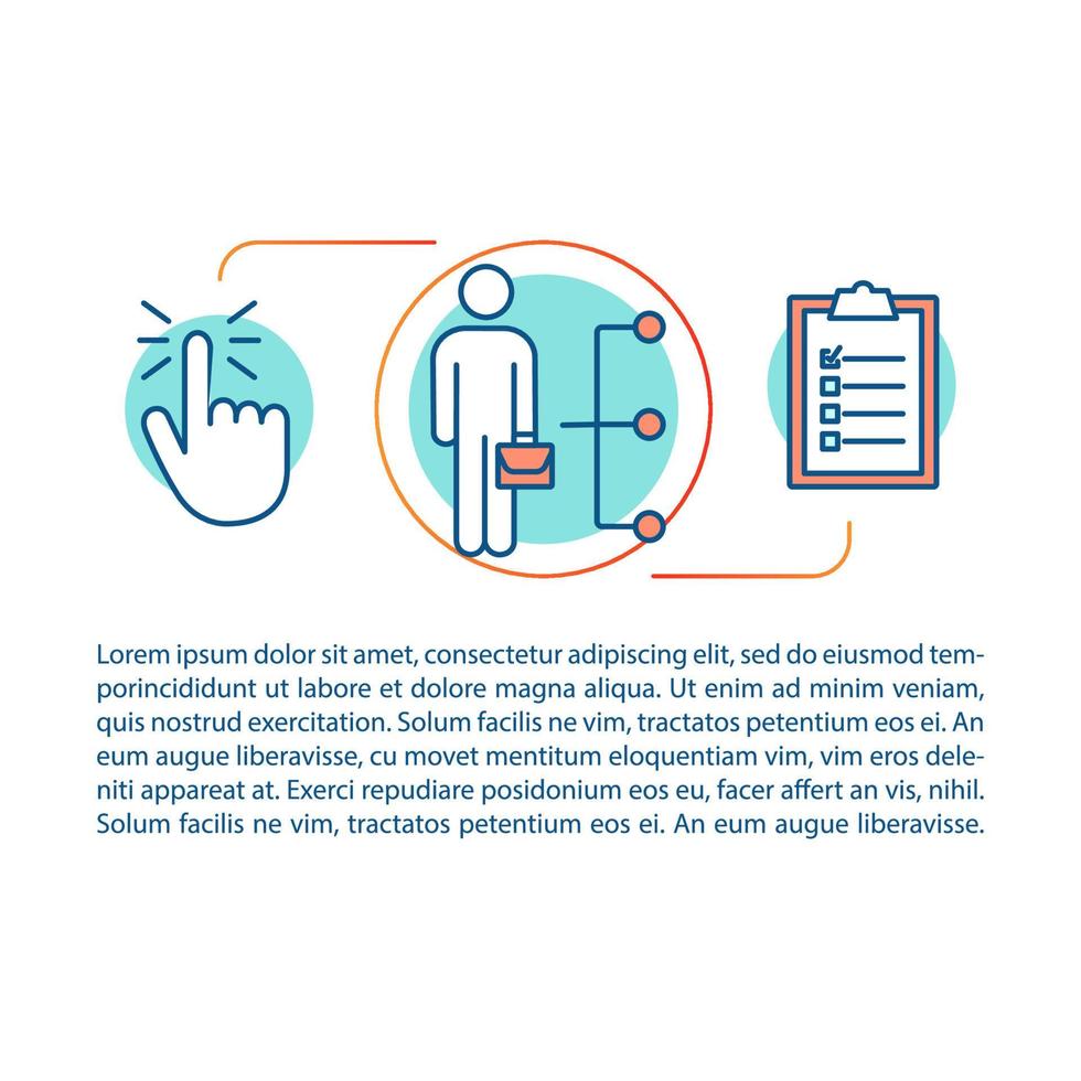 Job performance concept linear illustration. Good work. Organizational outcomes criteria. Article, brochure, magazine page. Thin line icons with text. Print design. Vector isolated outline drawing
