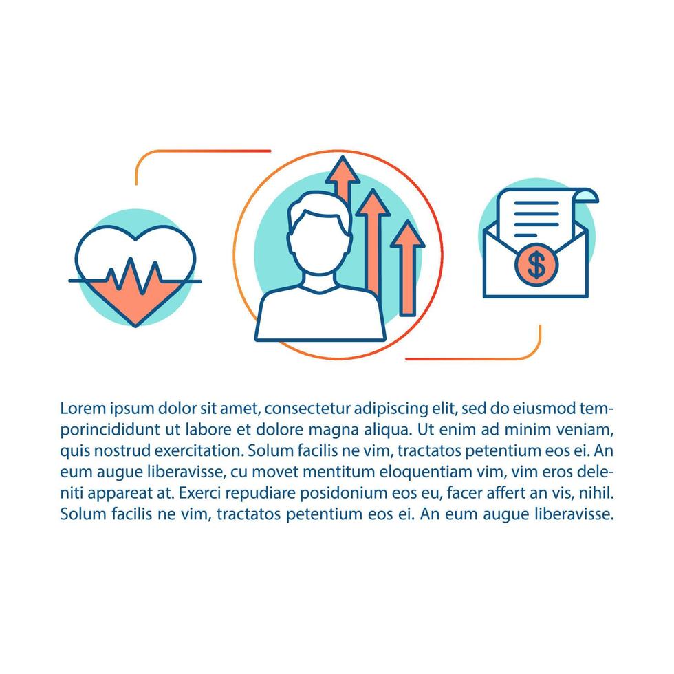 ilustración lineal del concepto de oferta de trabajo. crecimiento profesional. proceso de reclutamiento. trabajador potencial. artículo, folleto, página de revista. iconos de línea fina con texto. diseño de impresión. dibujo de contorno aislado vectorial vector