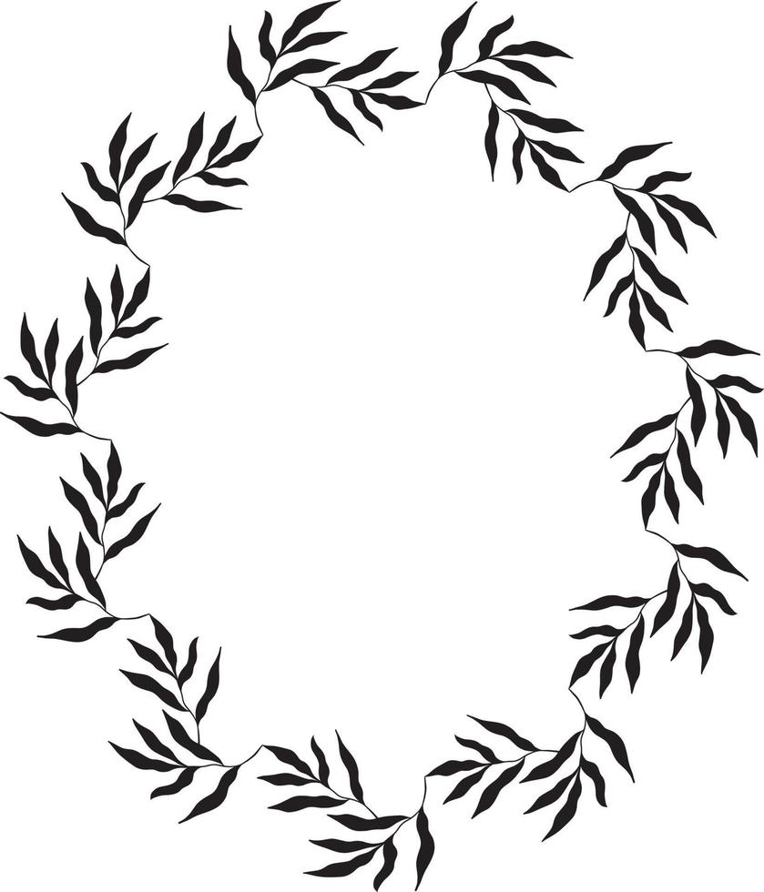 Oval botanical frame. Vector Illustration