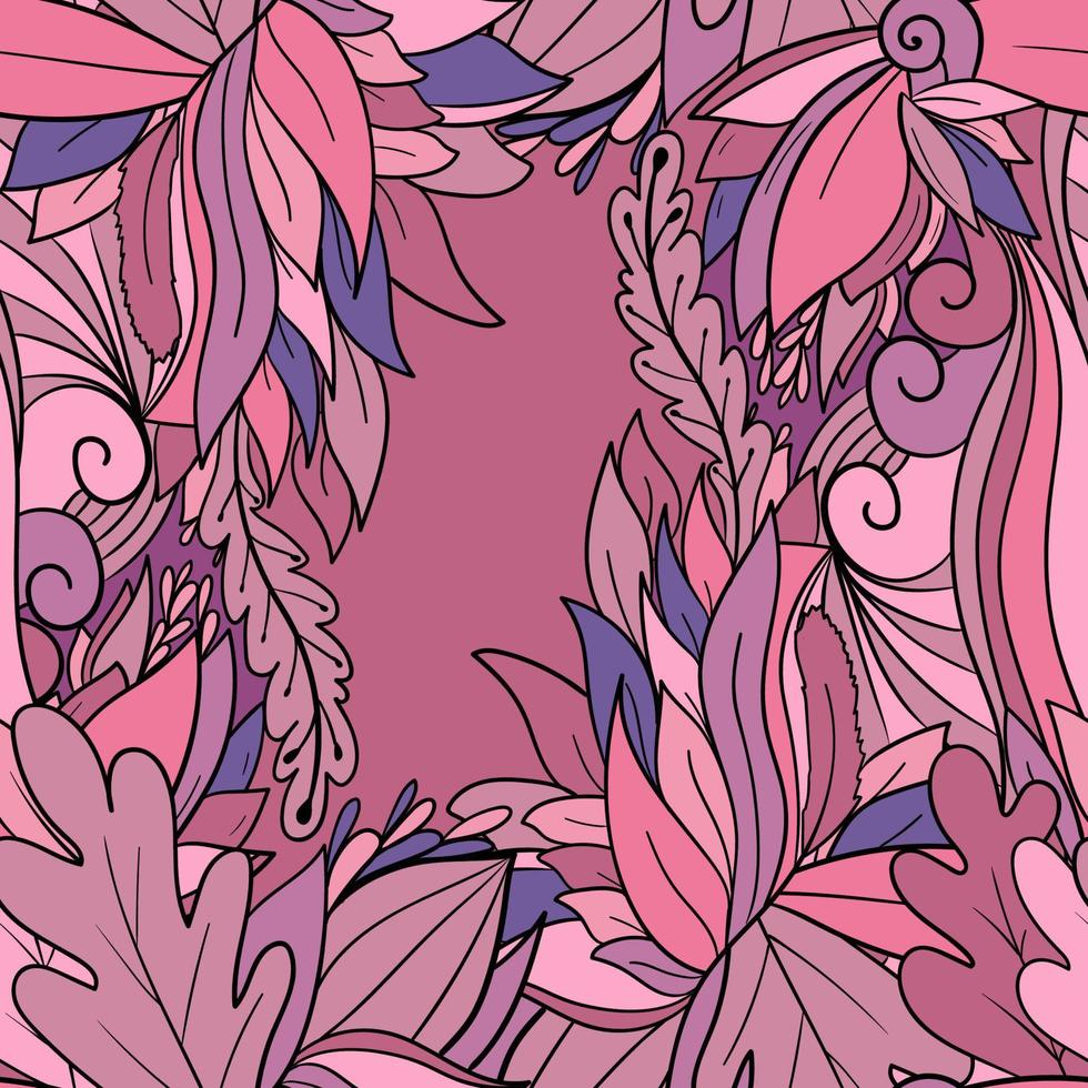 Floral seamless pattern with leaves, flowers and berries. vector