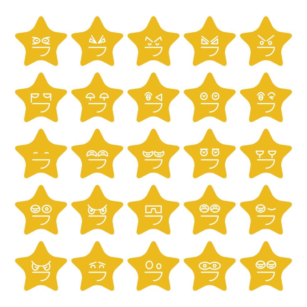 conjunto de vectores de emoticonos de estrellas