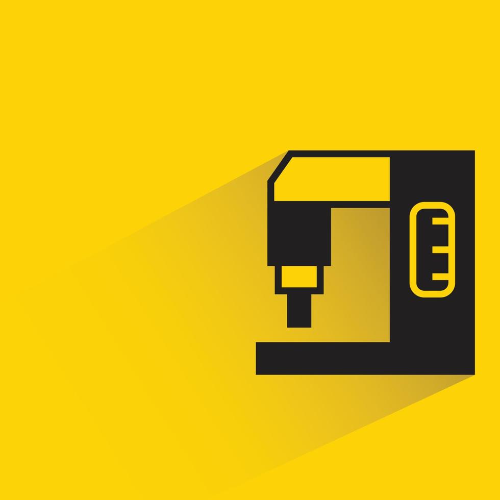 robotic machine icon yellow background vector illustration