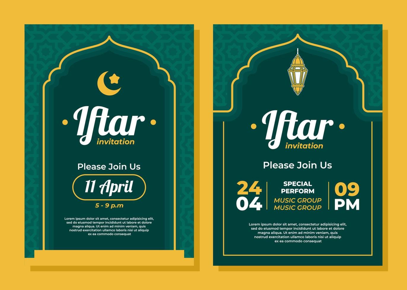 green iftar celebration invitation vector