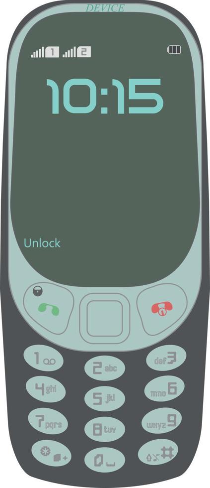 retro mobile push-button phone vector