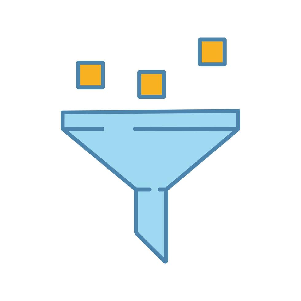 Data filtering system color icon. Machine learning process. Data mining ...