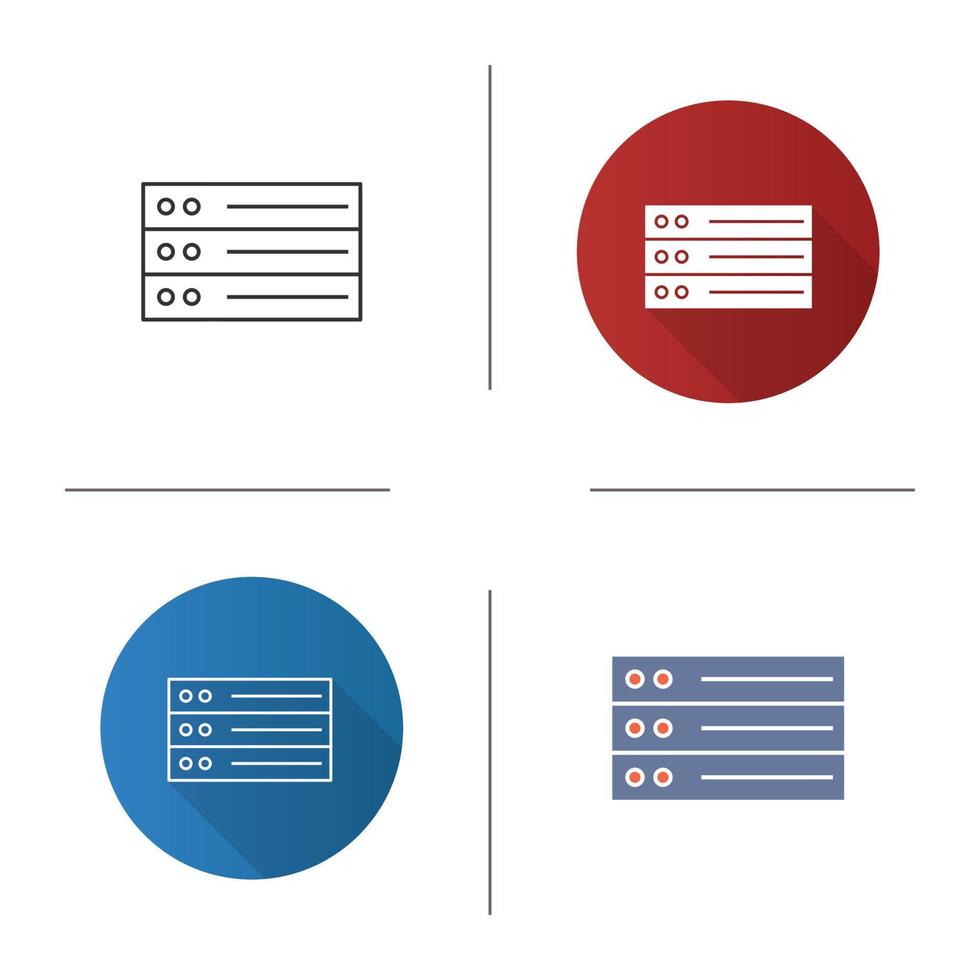 List icon. Digital organizer. Schedule. Table of contents. Flat design, linear and color styles. Isolated vector illustrations