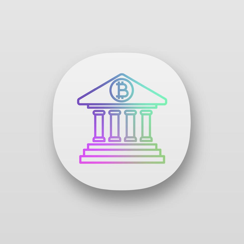 Bitcoin banking app icon. UI UX user interface. Account cryptocurrency balance. E-payment. Online banking. Web or mobile application. Vector isolated illustration
