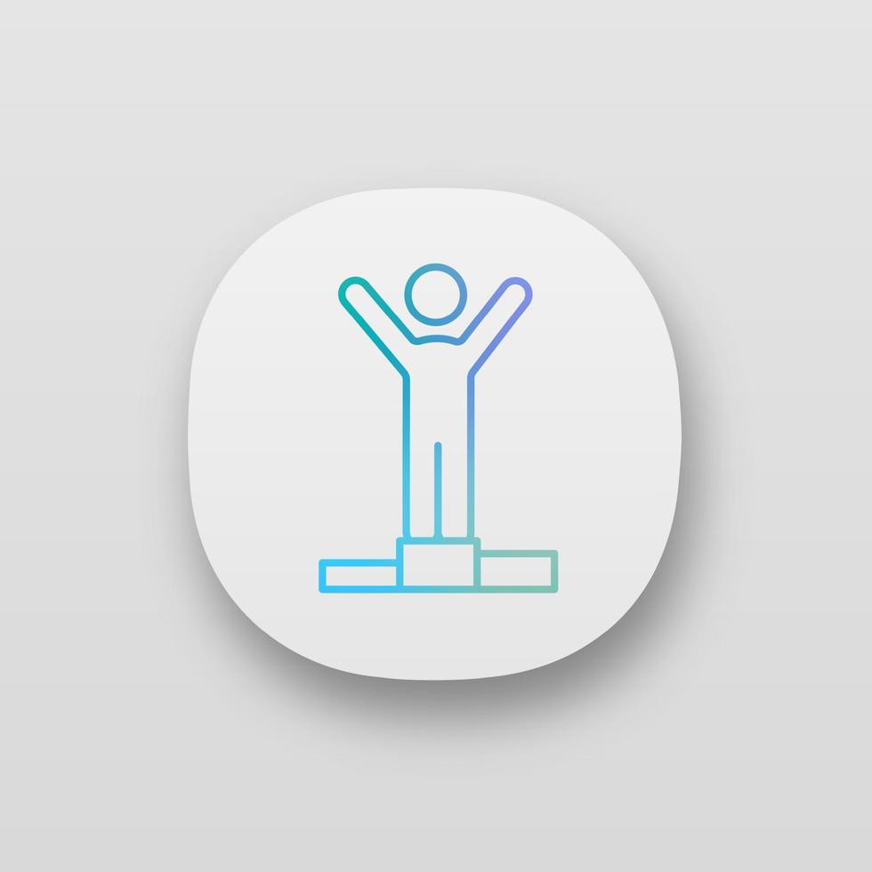 Success app icon. UI UX user interface. Winner. Goal achieving. Achievement. Web or mobile application. Vector isolated illustration