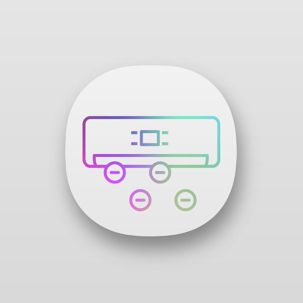 Air ionizer app icon. UI UX user interface. Ionization. Air conditioner with ions. Web or mobile application. Vector isolated illustration