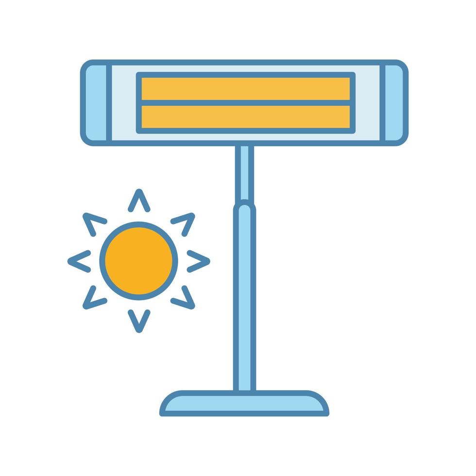 Infrared heater color icon. Pedestal electric heater. Household appliance. IR heating lamp. Isolated vector illustration