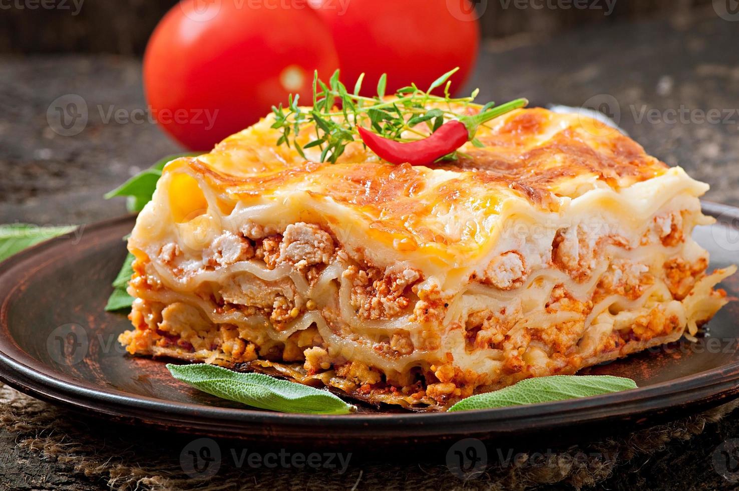 Classic Lasagna with bolognese sauce photo