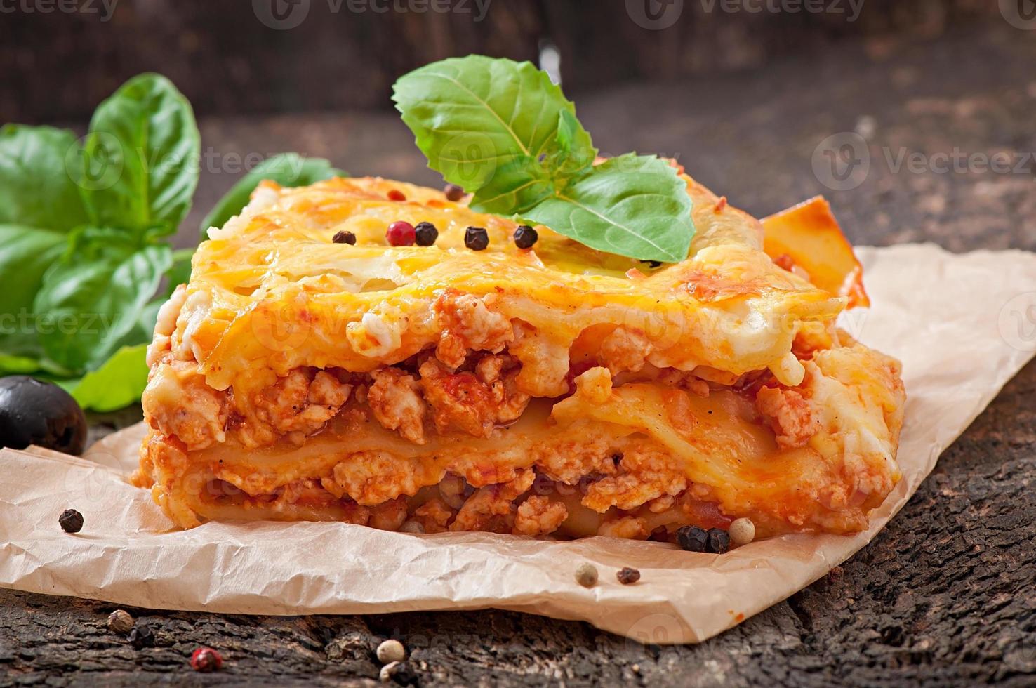 Classic Lasagna with bolognese sauce photo