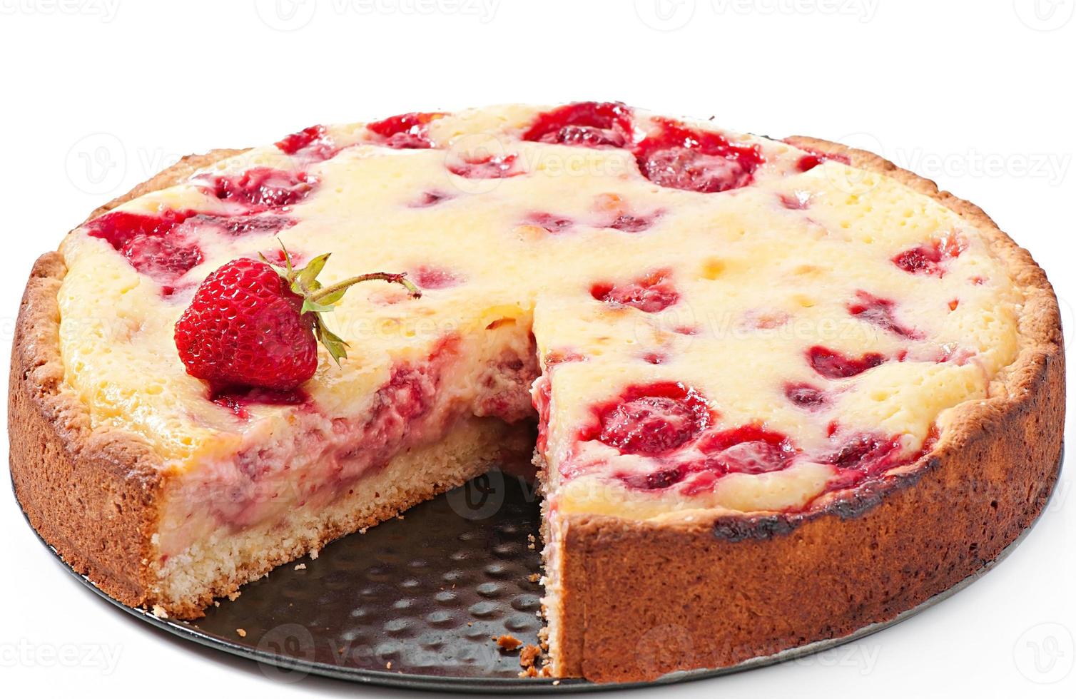 French pie  with strawberries photo