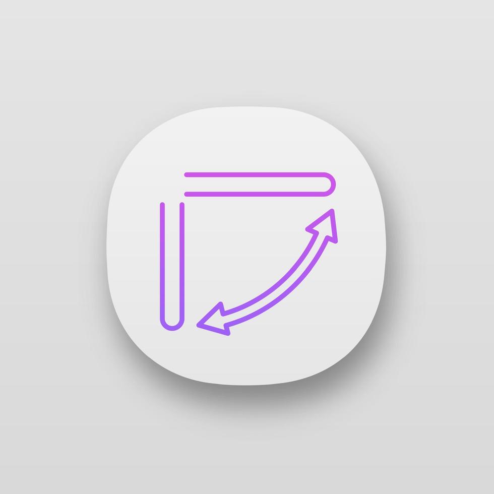 Air direction settings app icon. Air conditioner louvers. Air flow swing. UI UX user interface. Web or mobile application. Vector isolated illustration