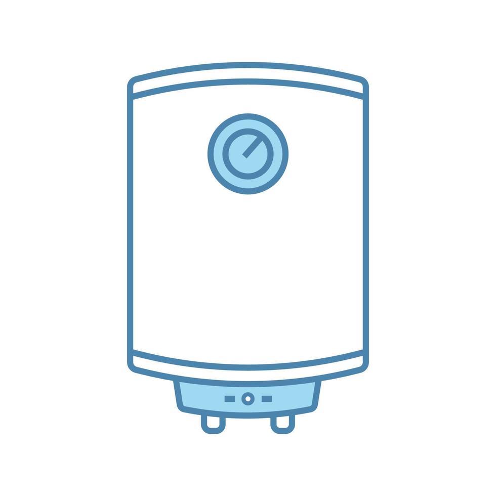 Electric water heater color icon. Heating water. Home boiler. Isolated vector illustration