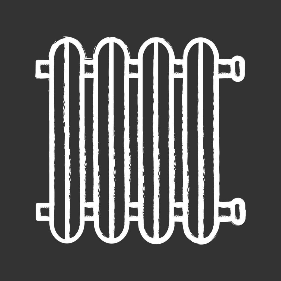 Radiator chalk icon. Heating battery. Heater. Isolated vector chalkboard illustration