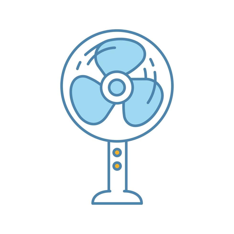 Stand floor fan color icon. Home cooling fan. Household appliance. Isolated vector illustration