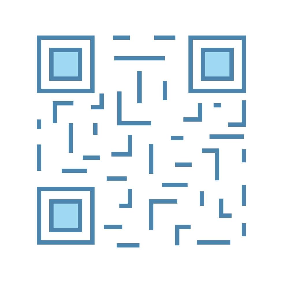 QR code color icon. Matrix barcode identification. 2D data code. Twodimensional barcode